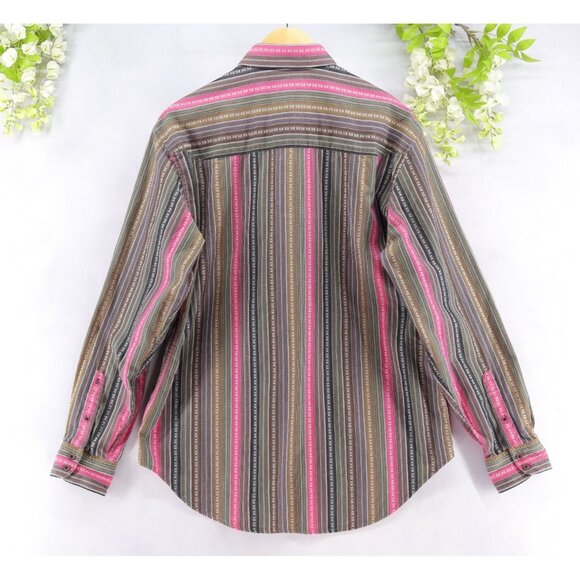 Robert Graham Men’s Button Up Long Sleeve Shirt Multicolor Striped Flip Cuffs L - Picture 2 of 9